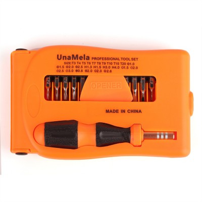 UnaMela 31 in 1 Precision Screwdriver Set with Magnetizer Tweezers Opener and 26 Bit Magnetic Screwdriver Kit Electronics Repair Tool Kit for Phone Repairing 